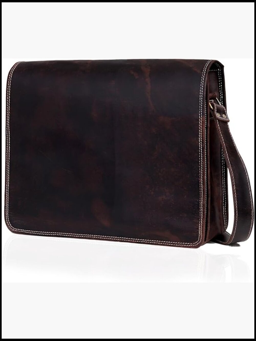 Genuine Leather Crossbody Messenger Bag for Tablet iPad 11 inch